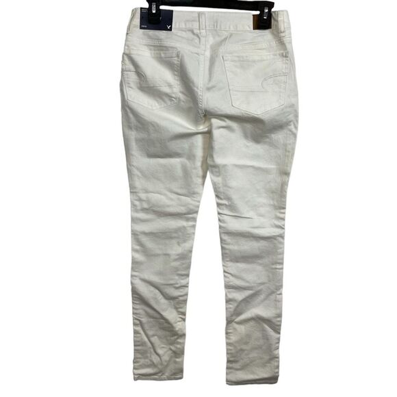 AMERICAN EAGLE SKINNY STRETCH White Wash Low Rise Studded Jeans NWT sz 6 x 32 - Picture 11 of 16
